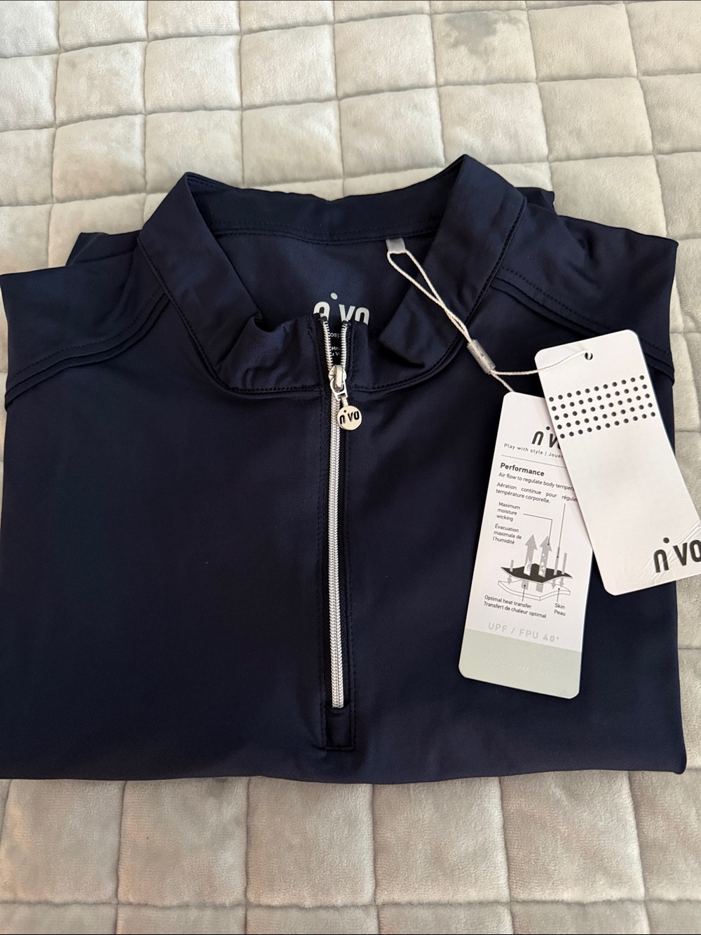 NWT NiVO Womens Navy Performance Mock Sleeveless polo